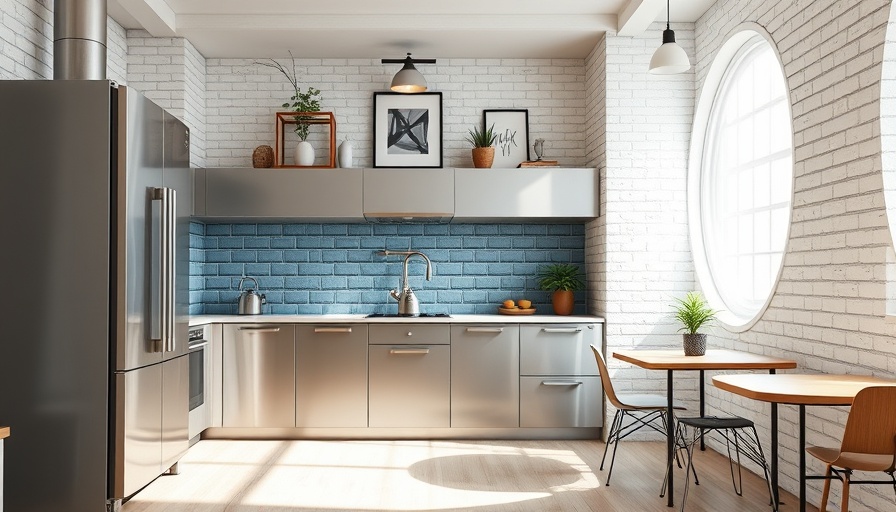 Modern Casa Cometa apartment kitchen design with industrial style.