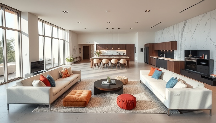 Modern living room in Rendezvous for Four Generations Residence