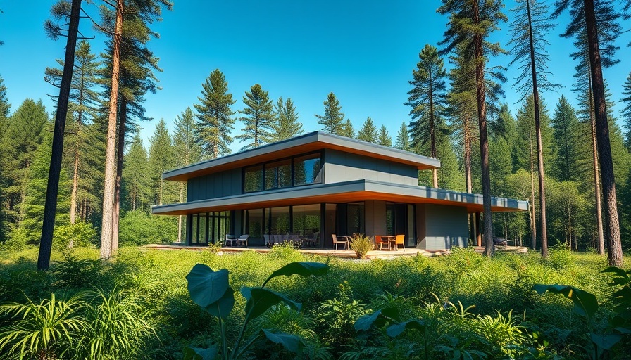 Araucarias House Architecture in a lush forest with modern design.