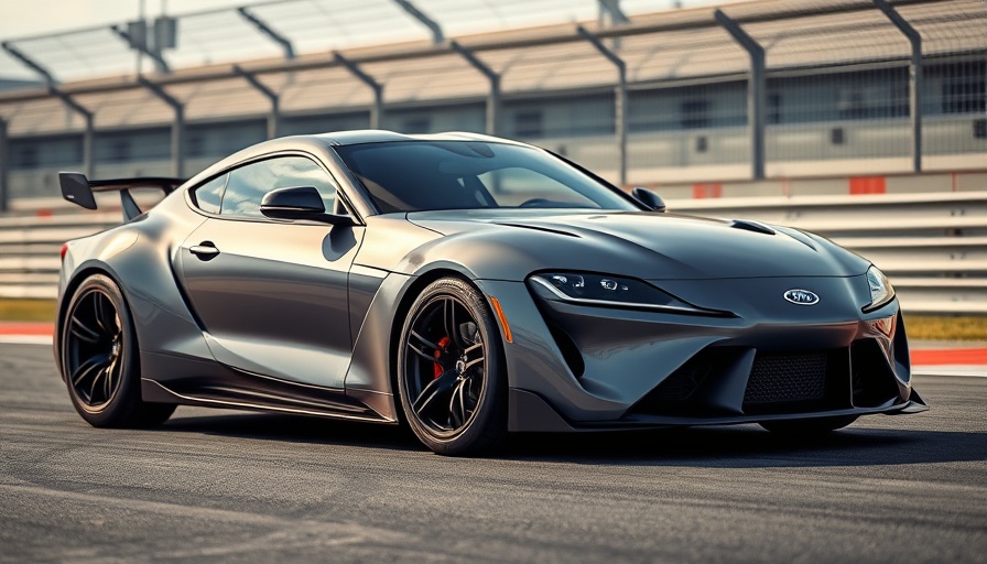 Performance car tuning visualized with aerodynamic flow lines on a track.