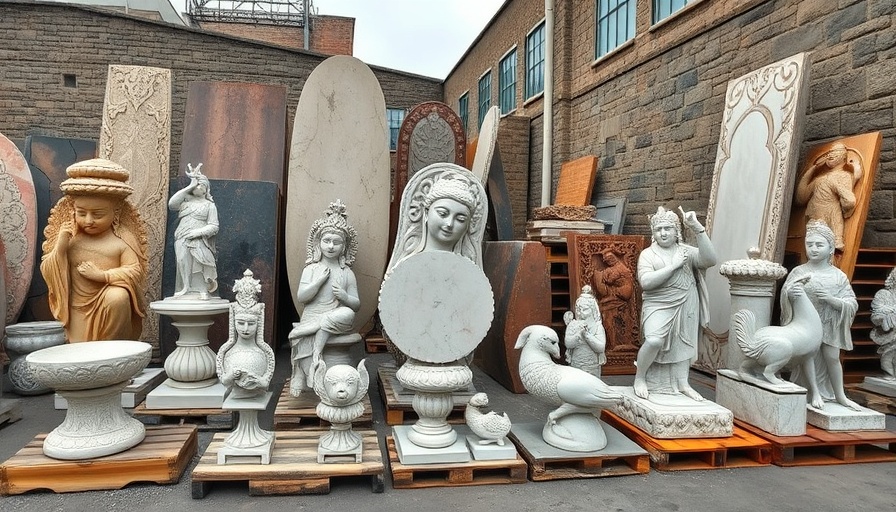 Intricately carved stone sculptures for stone craftsmanship in interior design.