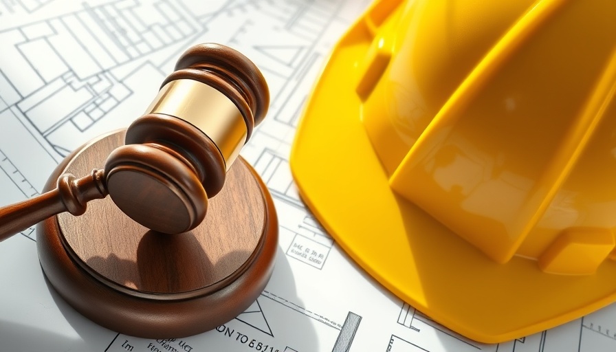 Judge's gavel and hard hat on blueprints representing prompt payment laws.