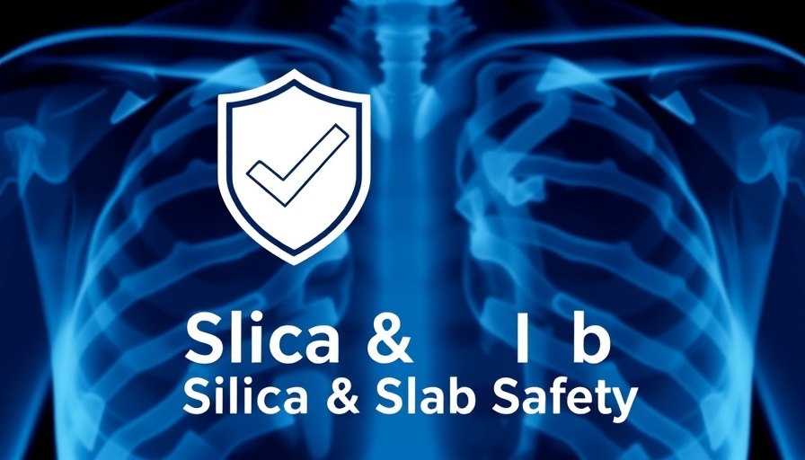 Silica safety shield with x-ray background, silica safety in granite and marble industry.