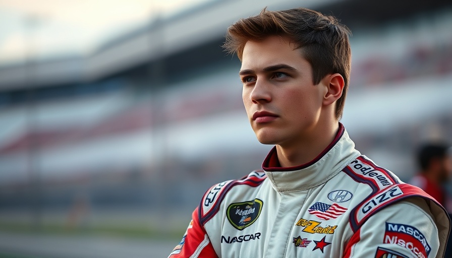 Lavar Scott NASCAR Xfinity debut: Contemplative driver at racetrack.