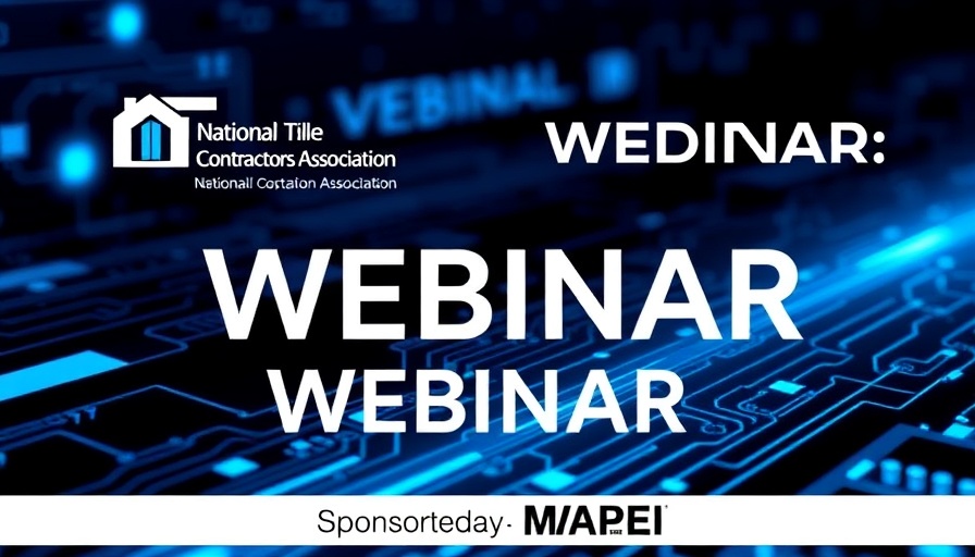 Webinar series banner on specifying membranes for tile installations.