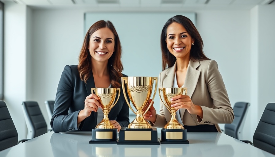 Nurturing Workplace Environment: Two women holding an award.