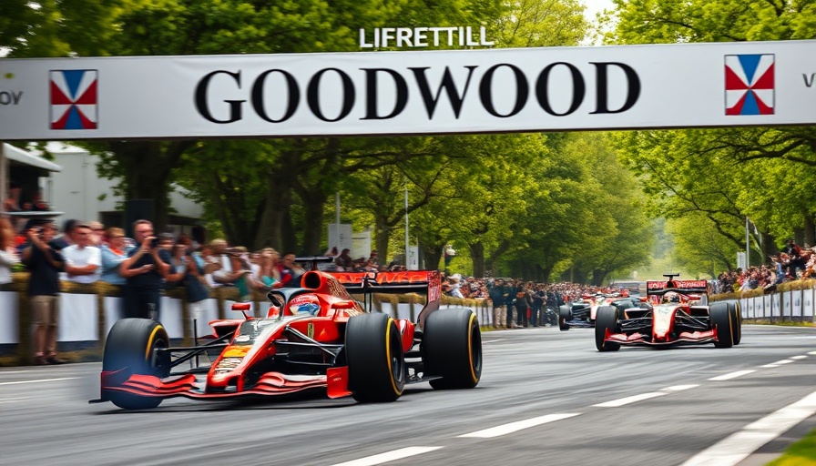 Goodwood Festival of Speed 2025 with racing car and crowd.