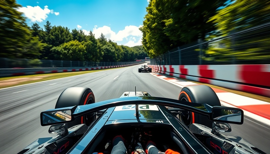 Exciting onboard view of a Formula 1 champion car cornering