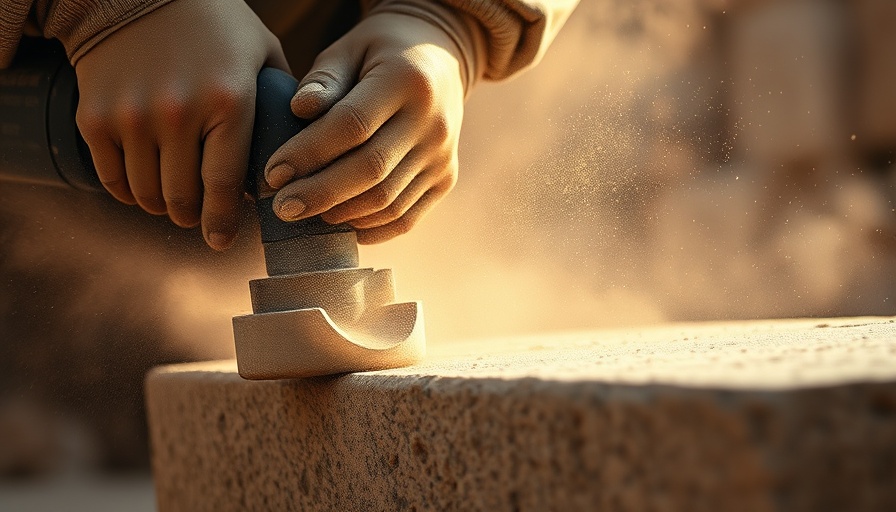 Worker cutting stone without protection, illustrating silica safety violations.