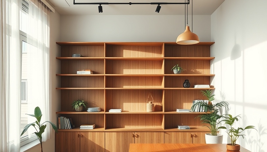 Minimalist Sakuragawa apartment renovation interior with wooden shelves.