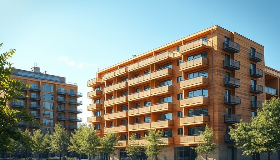 Baltycki Apartments, modern wooden buildings in a sunny setting.