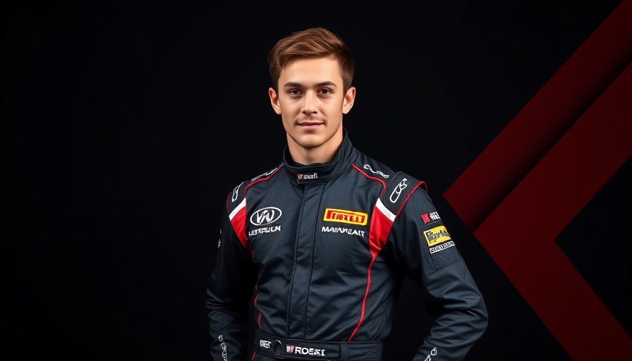 Dino Beganovic in racing suit posing confidently in a studio.