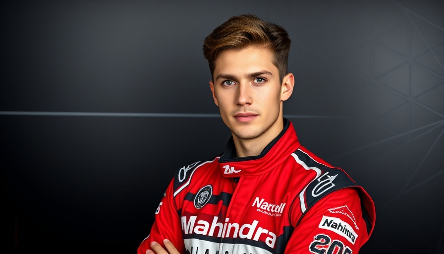 Dino Beganovic confident in Mahindra racing suit during rookie test.