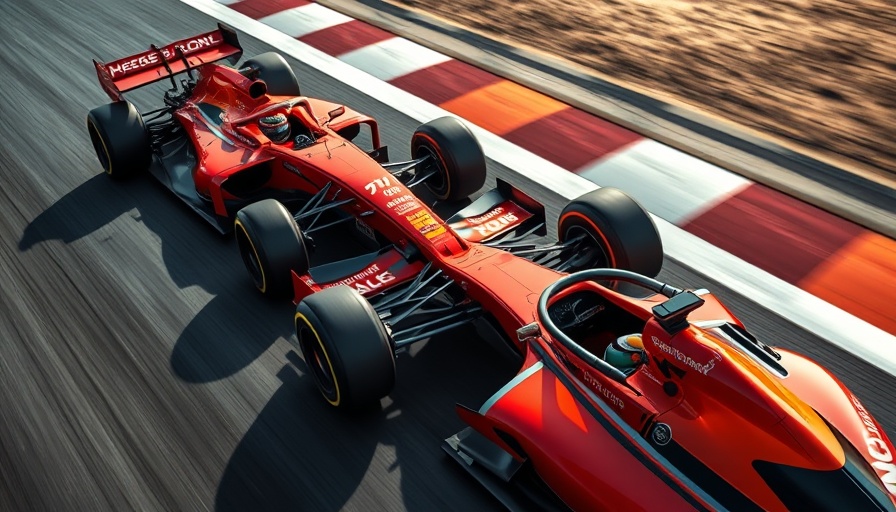Formula One cars racing closely, illustrating development trade-offs.