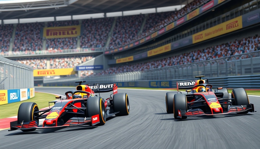 Red Bull Formula 1 cars racing, showcasing understeer issues.