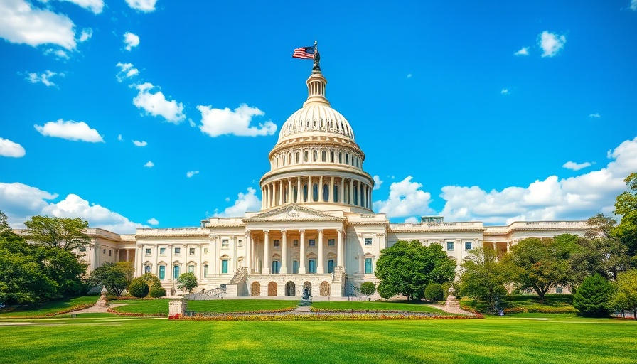 Stately US Capitol under blue sky, symbolizing Concrete And Asphalt Innovation Act.