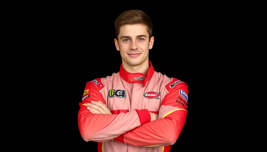 Emerson Fittipaldi Jr. Formula 2 driver posing confidently in team gear.