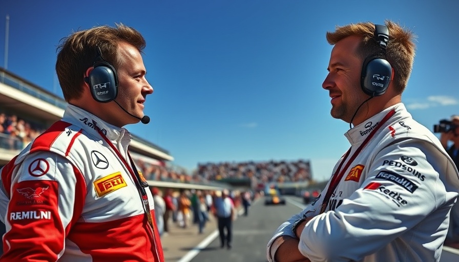 Christian Horner at Formula One event interacting with another team member.