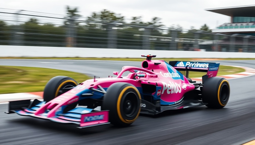 F1 car on track during qualifying session with yellow flags in F1 qualifying.