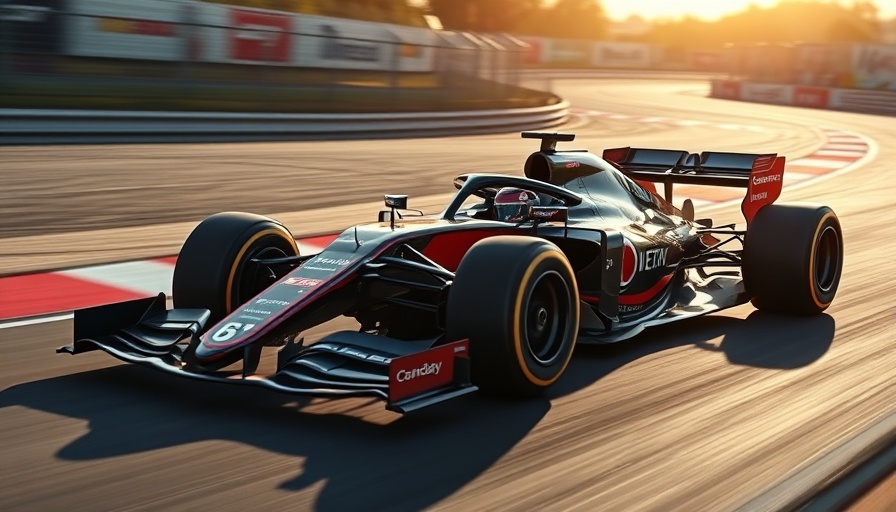 Formula 1 car executing perfect damage limitation on track.