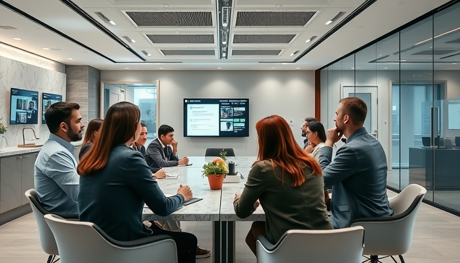 Professionals discussing safety measures in a modern office.