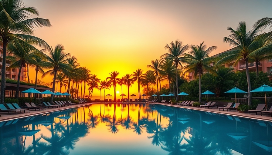 StoneBiz marble granite transformation at tropical poolside sunset