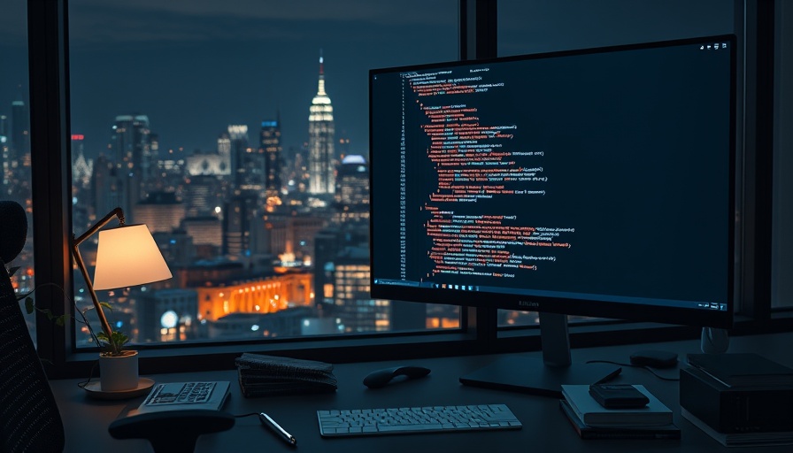 AI Integration on monitor in night city backdrop