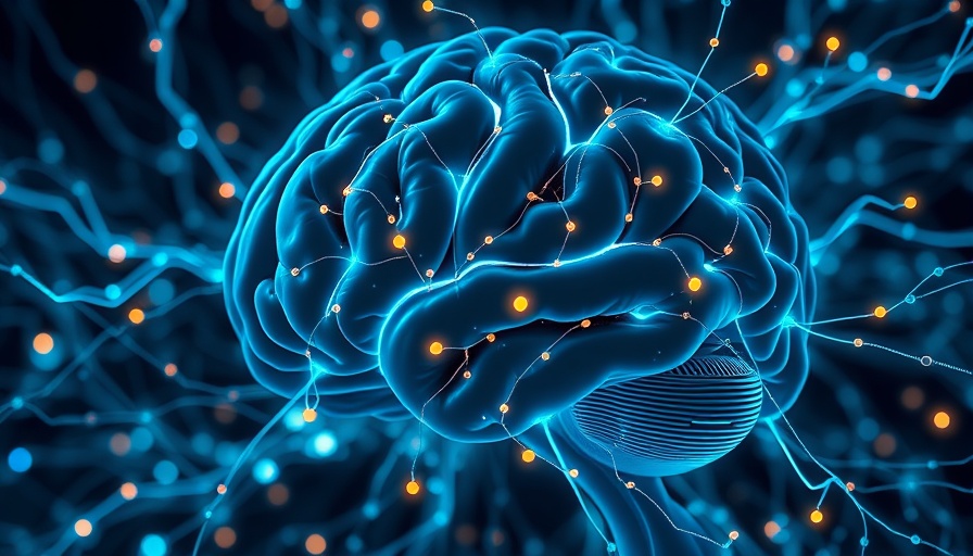 Digital brain with AI vector databases integration, futuristic look.