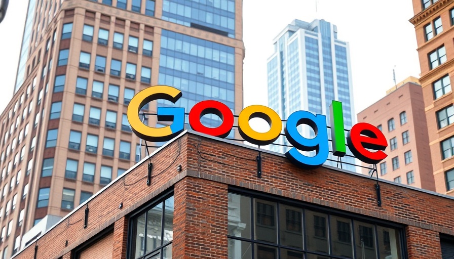 Google sign on building highlighting AI features.