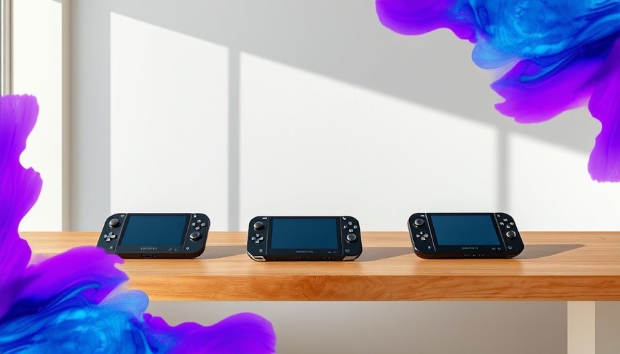 Diverse handheld gaming consoles displayed on wooden surfaces.