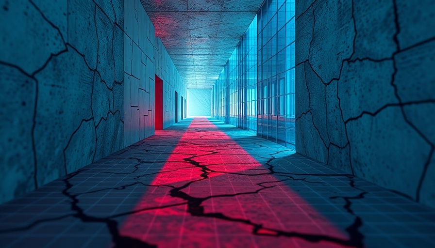 Translucent pathways through concrete structure - orchestrator agents visualized.