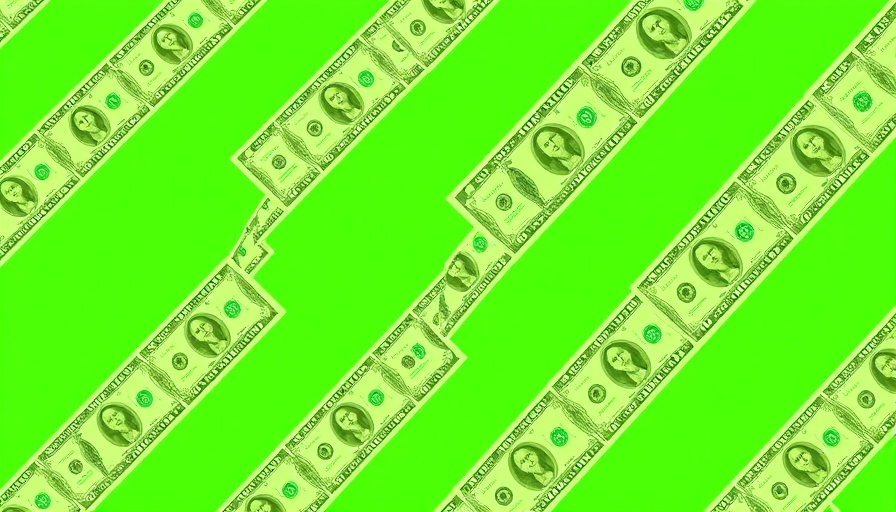 Pattern of dollar bills on green background symbolizes AI Security and finance.