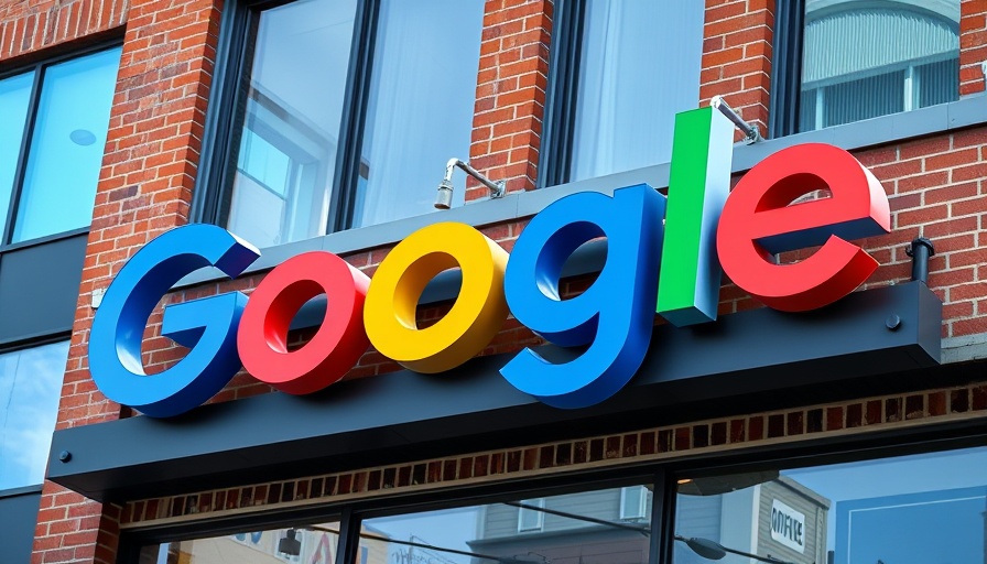 AI voice integration concept with Google logo on building.