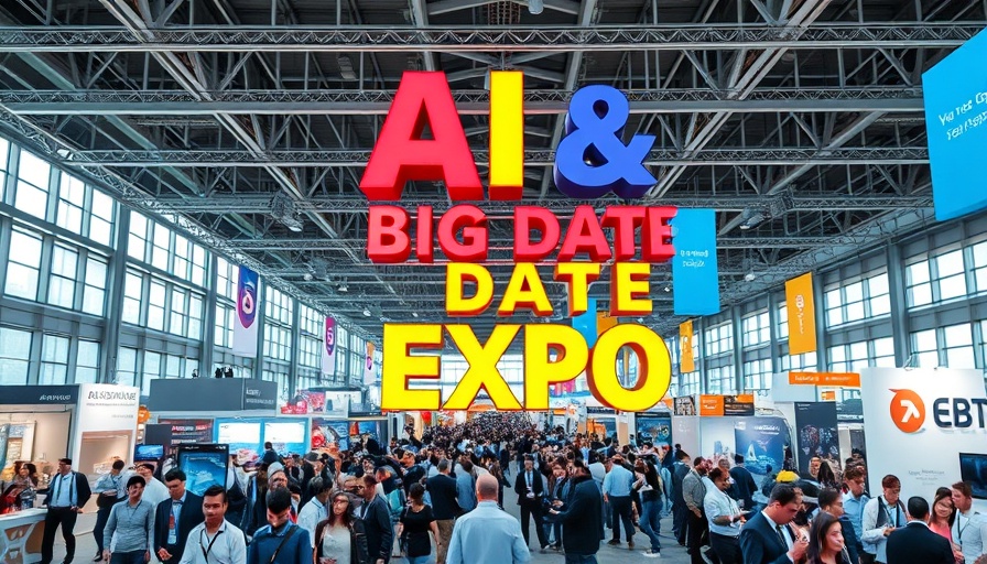 AI & Big Data Expo advertisement with event details, vibrant colors.
