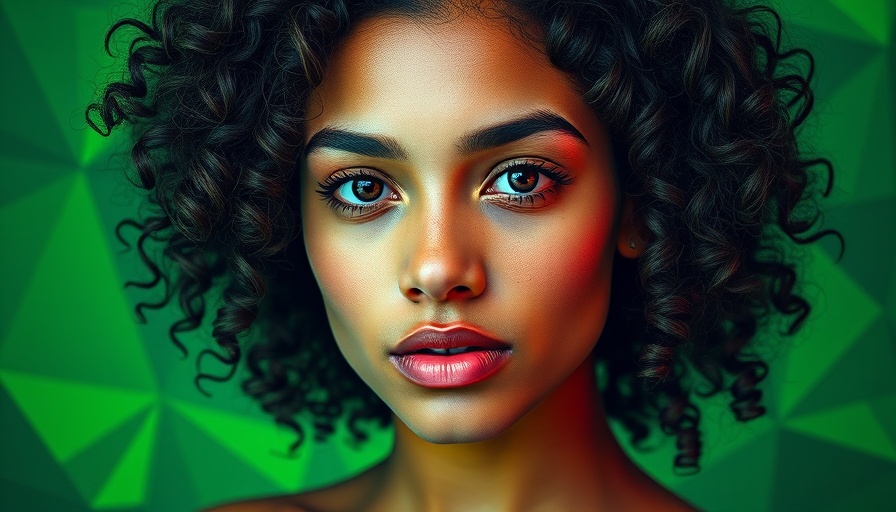 Vibrant digital portrait of a woman with glitch effect, AI personal replicas.