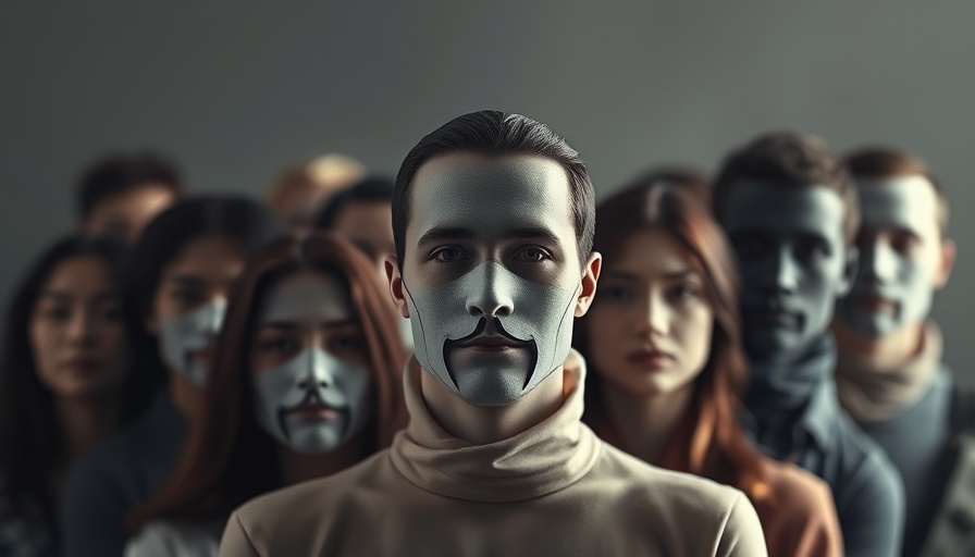 Biometric Identity concept with faceless diverse group.