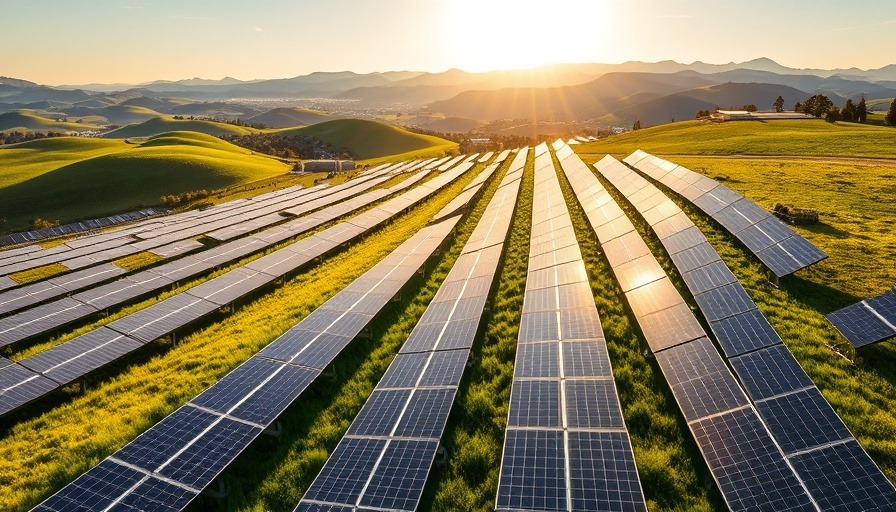 Solar panels on hills depicting China's climate strategy focus.