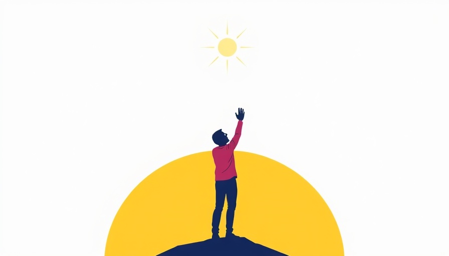 Illustration of a person reaching up, innovative concept.