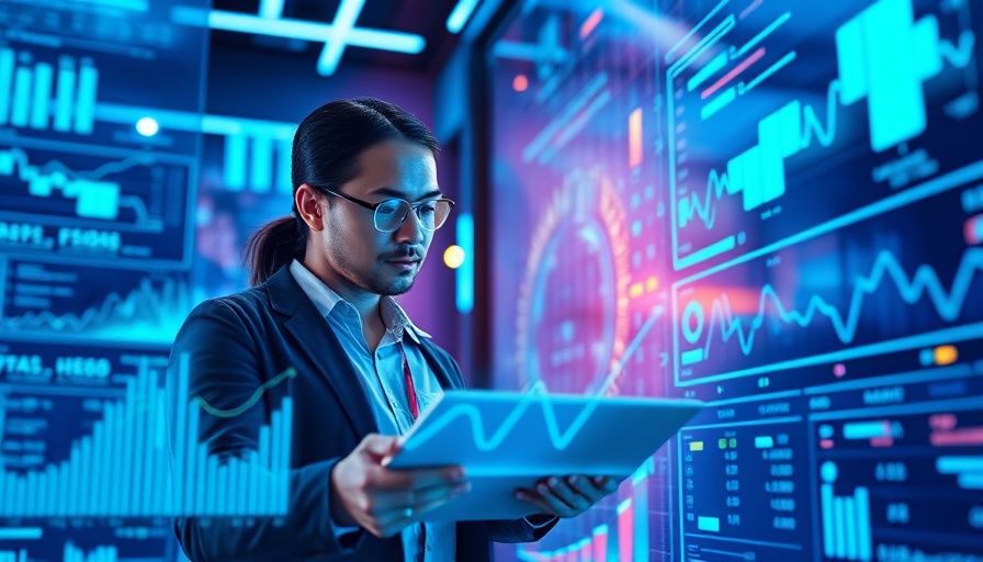Digital twins technology concept with data analysis interface.