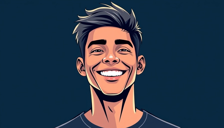Fintech Success illustration of a confident young man smiling.