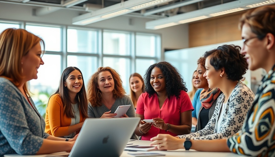 Educators engaged in AI training session in a modern classroom.