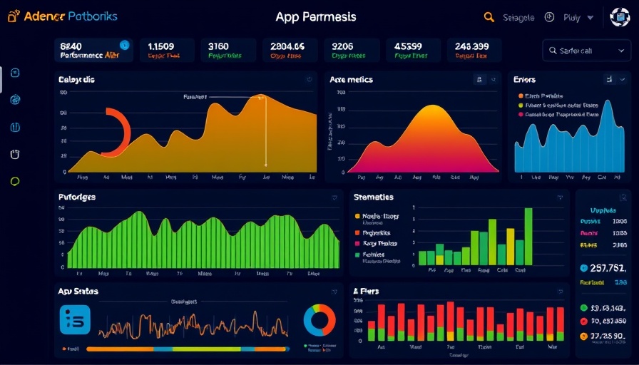 App performance dashboard with metrics and graphs