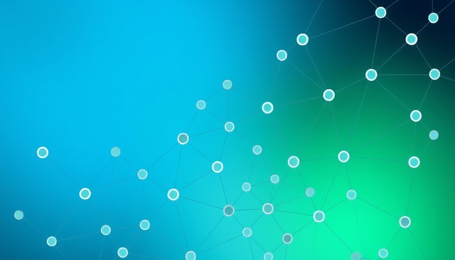 Abstract network design symbolizing AI Search, blue-green gradient