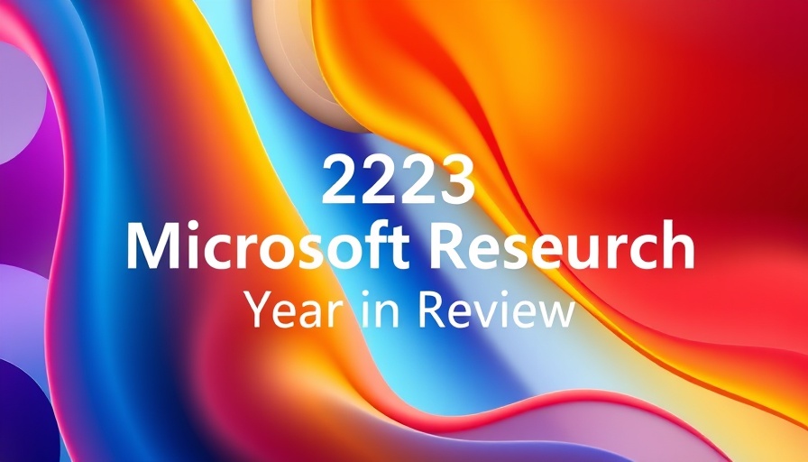 2023 Microsoft Research colorful graphic highlighting AI advancements.