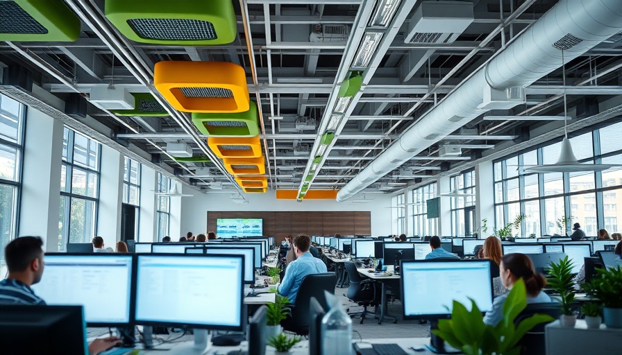 Modern open-plan office with innovative design, AI regulations workspace