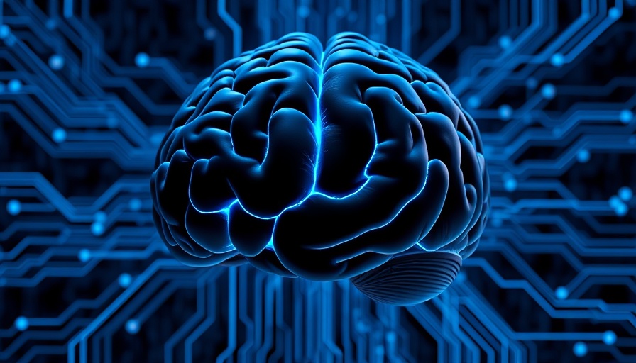 Enterprise AI concept with futuristic brain circuitry design.
