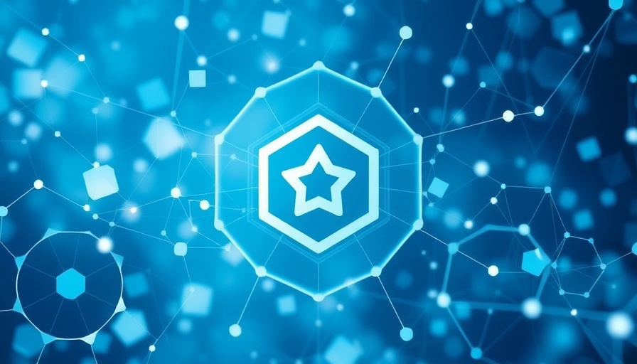 AI Cybersecurity concept with geometric network patterns