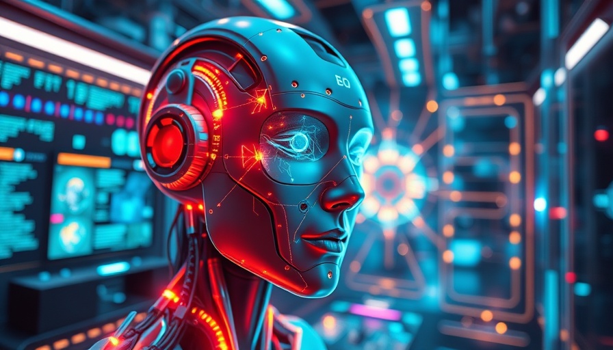 Futuristic AI image generation concept with digital elements.