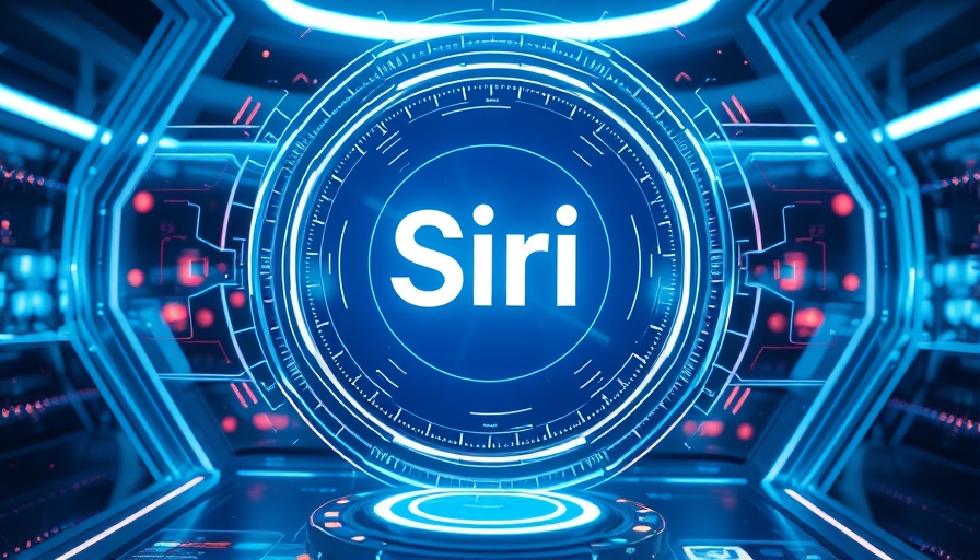Abstract AI Siri interface in futuristic tech setting.