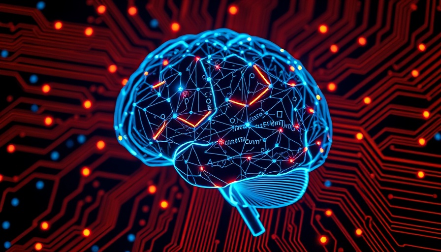 Digital circuitry brain in a futuristic technology theme, Enterprise AI.